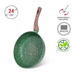 مقلاة فيسمان العميقة ملاكيت 24×6.5 سم مع قاعدة حثية (ألومنيوم مع طلاء غير لاصق)