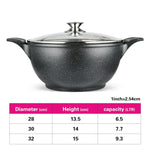 Fissman Stockpot With Glass Lid  Grande Series with Aluminum With Non-Stick Coating Black 28cm