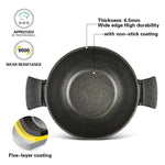 قدر فيسمان جراند سيريز بغطاء زجاجي من الألومنيوم مع طلاء غير لاصق أسود 28 سم