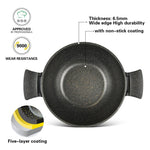 قدر فيسمان جراند سيريز بغطاء زجاجي من الألومنيوم مع طلاء غير لاصق أسود 30 سم