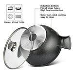 قدر فيسمان جراند سيريز بغطاء زجاجي من الألومنيوم مع طلاء غير لاصق أسود 30 سم