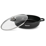 Fissman Shallow Casserole Greta Series 28x8cm/4LTR with Glass Lid Induction Bottom 