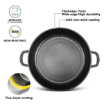 طاجن فيسمان الضحل سلسلة جريتا 28 × 8 سم / 4 لتر مع غطاء زجاجي وقاعدة حثية