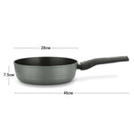 Fissman Deep Frying Pan With Detachable Handle With Glass Lid  Brilliant Series Aluminum With Induction Bottom And Professional Non Stick Coating Xylanplus Green 28x7.5cm