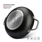 مقلاة ووك فيسمان برومو سيريز مع طلاء ألومنيوم غير لاصق 26×7.8 سم/3.3 لتر، لون أسود