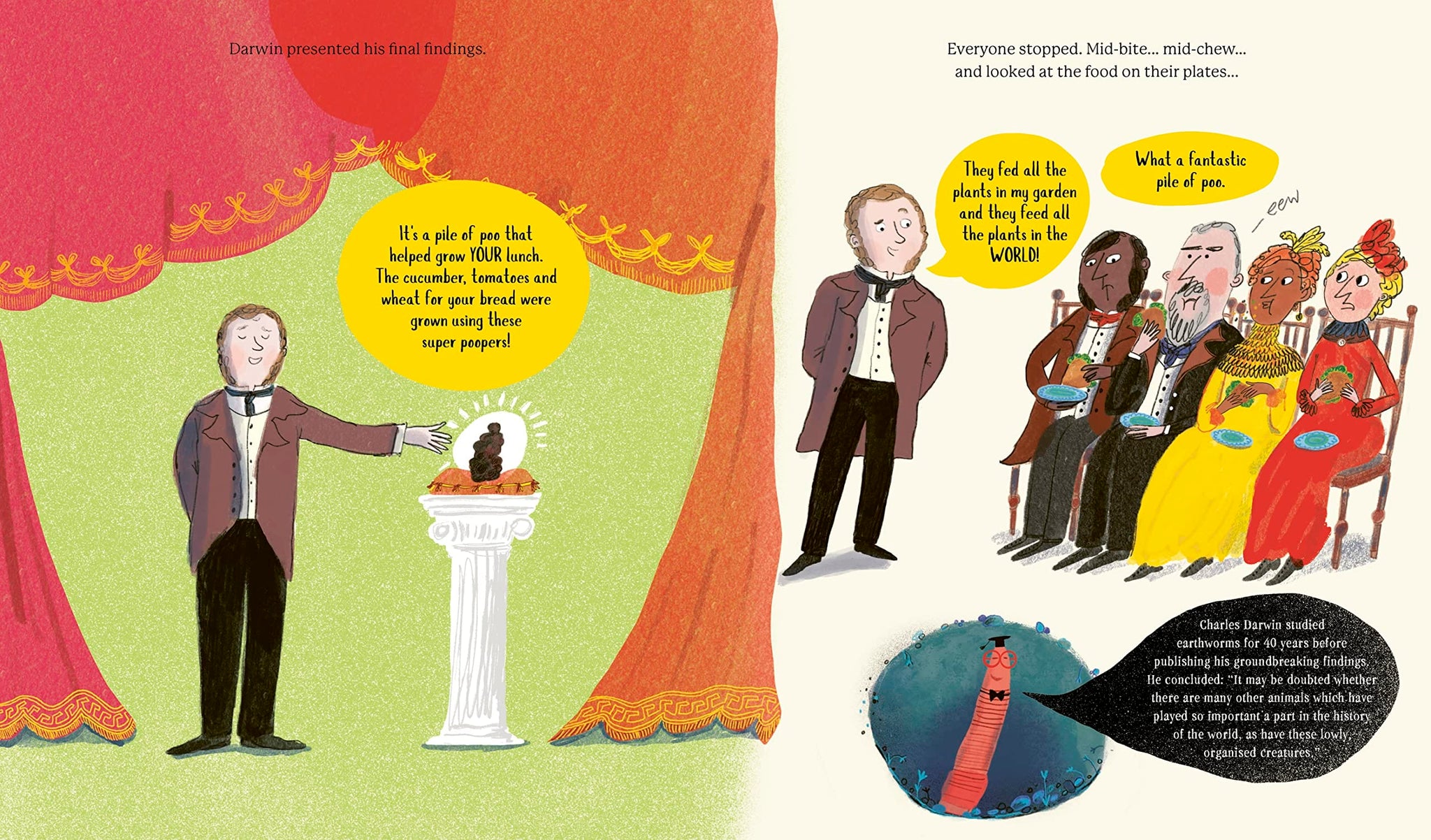 دودة داروين الخارقة في التبرز