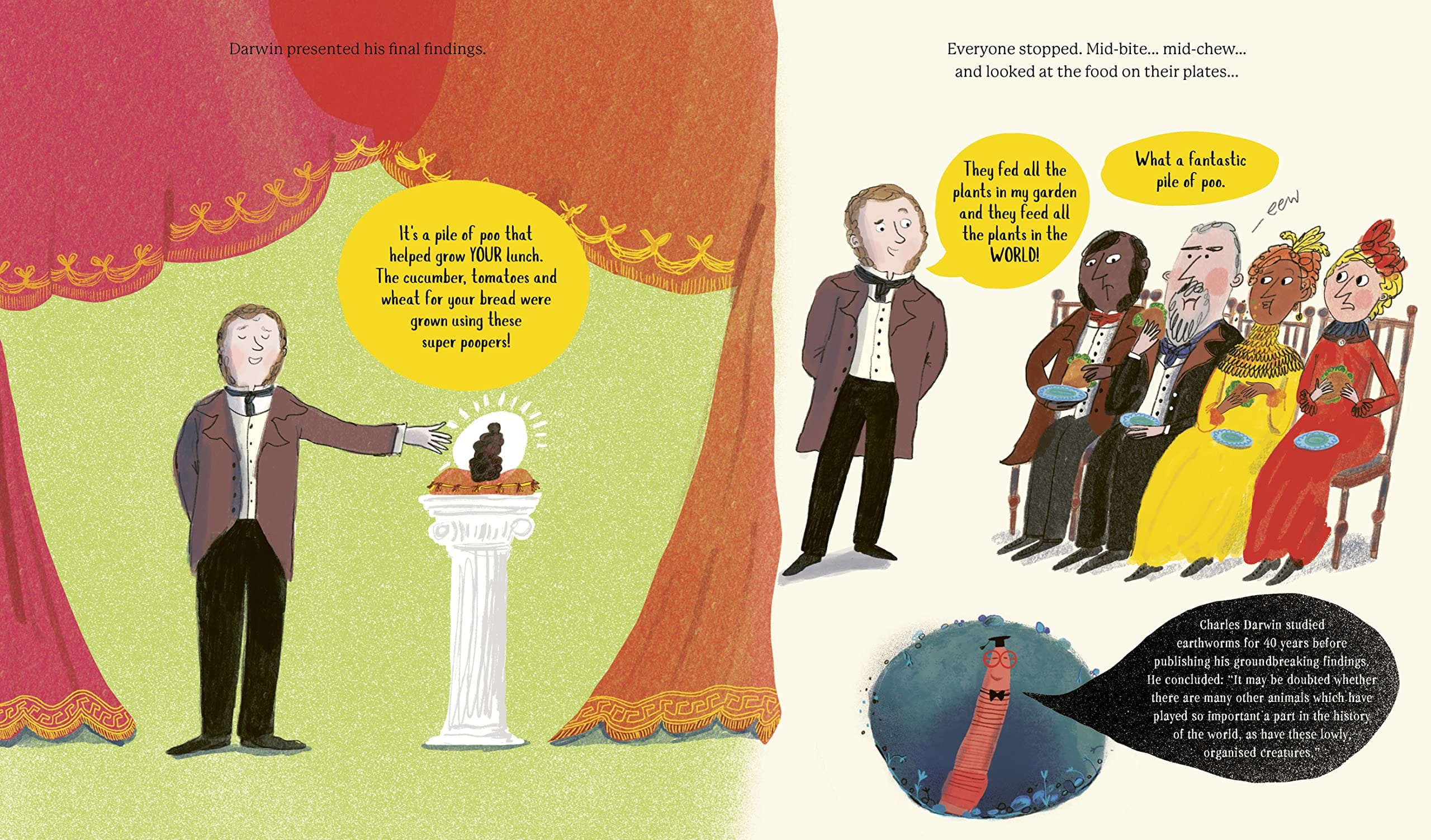 دودة داروين الخارقة في التبرز