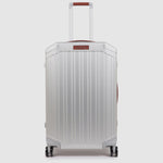 Piquadro PIQALU 69cm Hardcase 4 Double Wheel Medium Check-In Luggage Trolley Grey - BV4427ALU/GRCU