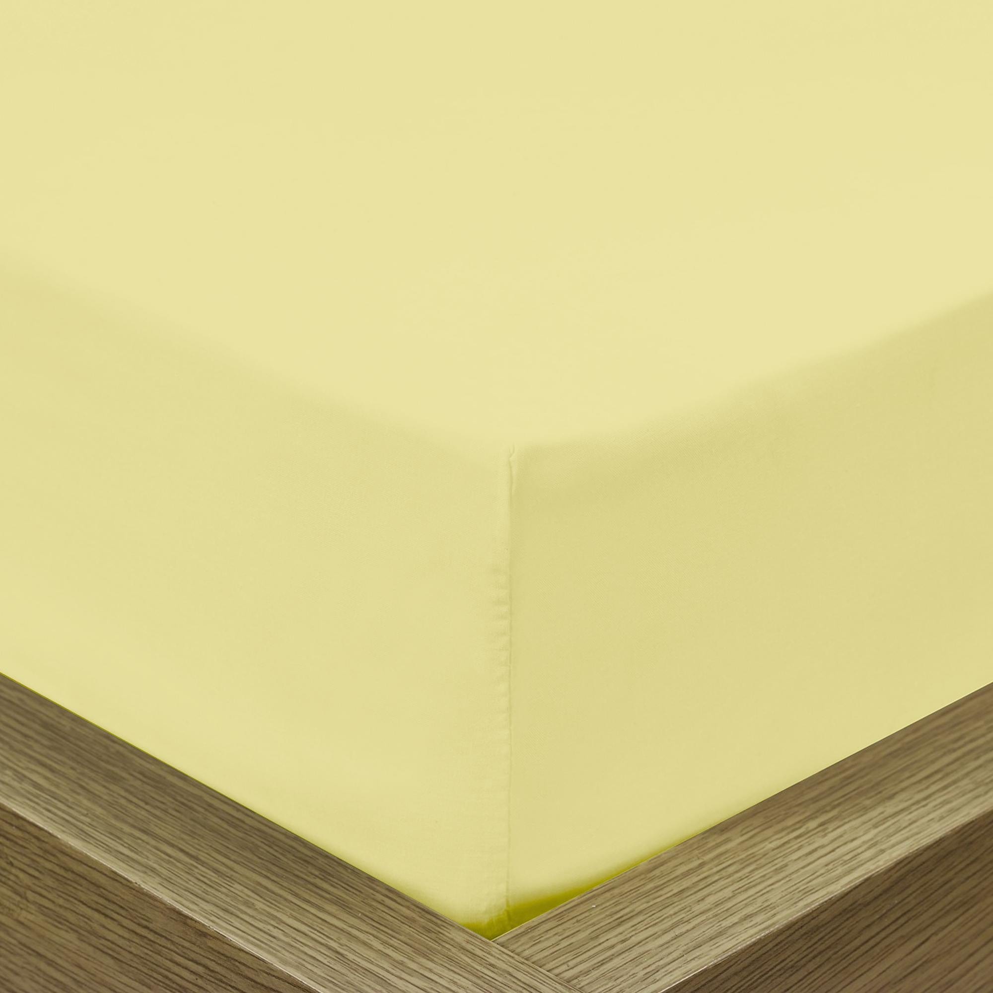 ملاءة سرير قطنية منزلية قطعة واحدة فائقة النعومة باللون الأصفر