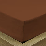 ملاءة سرير قطنية منزلية قطعة واحدة فائقة النعومة باللون البني