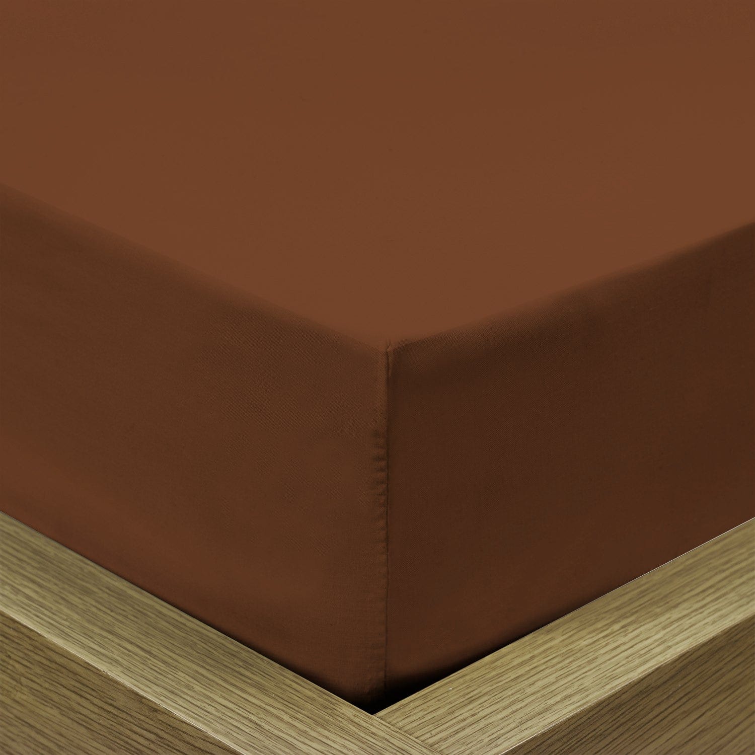 ملاءة سرير قطنية منزلية قطعة واحدة فائقة النعومة باللون البني