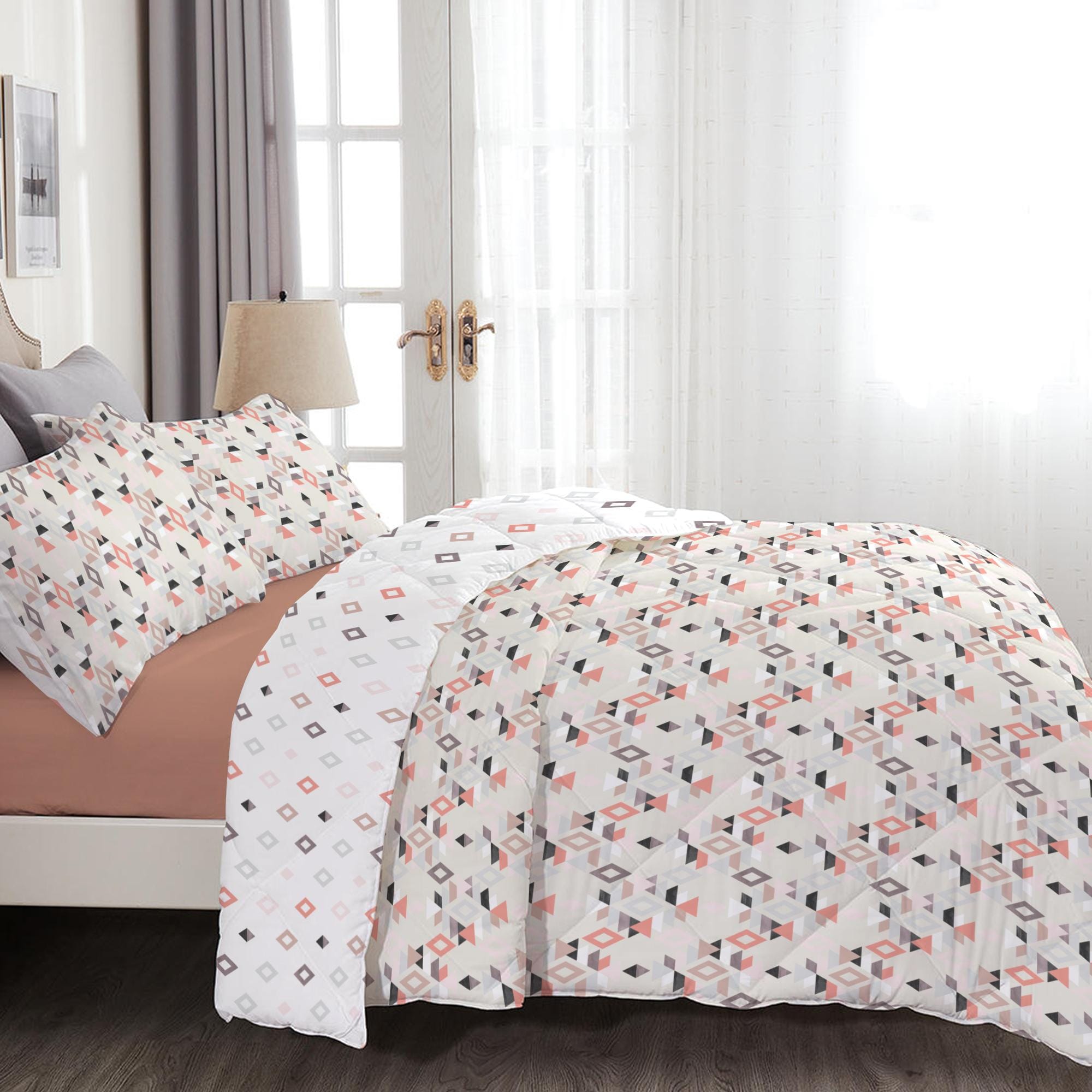 طقم لحاف قطني فاخر من 4 قطع من Cotton Home بنقشة أزتك
