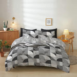 طقم لحاف قطني فاخر من 4 قطع من Cotton Home، تصميم باوهاوس برين رمادي