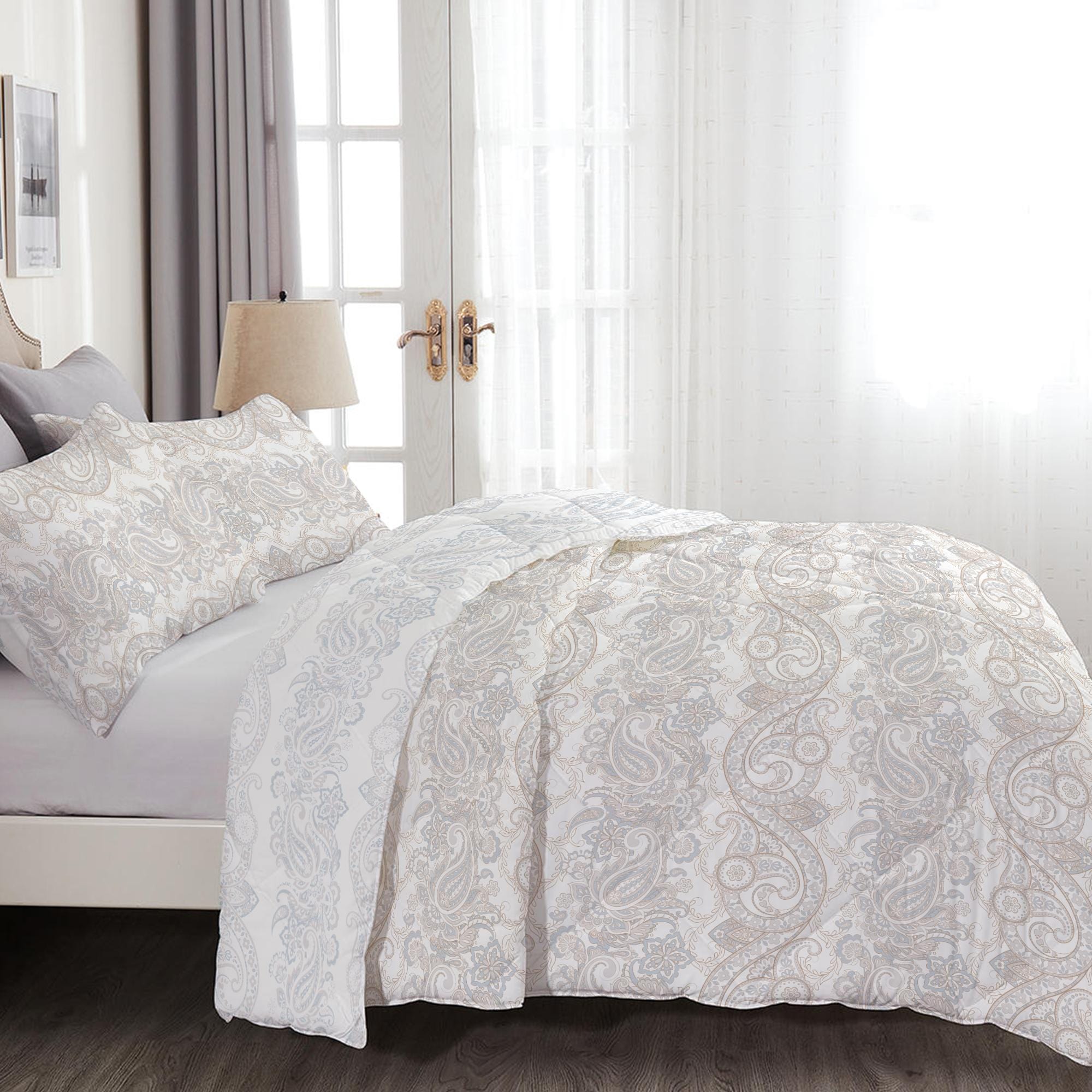 طقم لحاف قطني فاخر من 4 قطع بطبعة بايلسي من Cotton Home