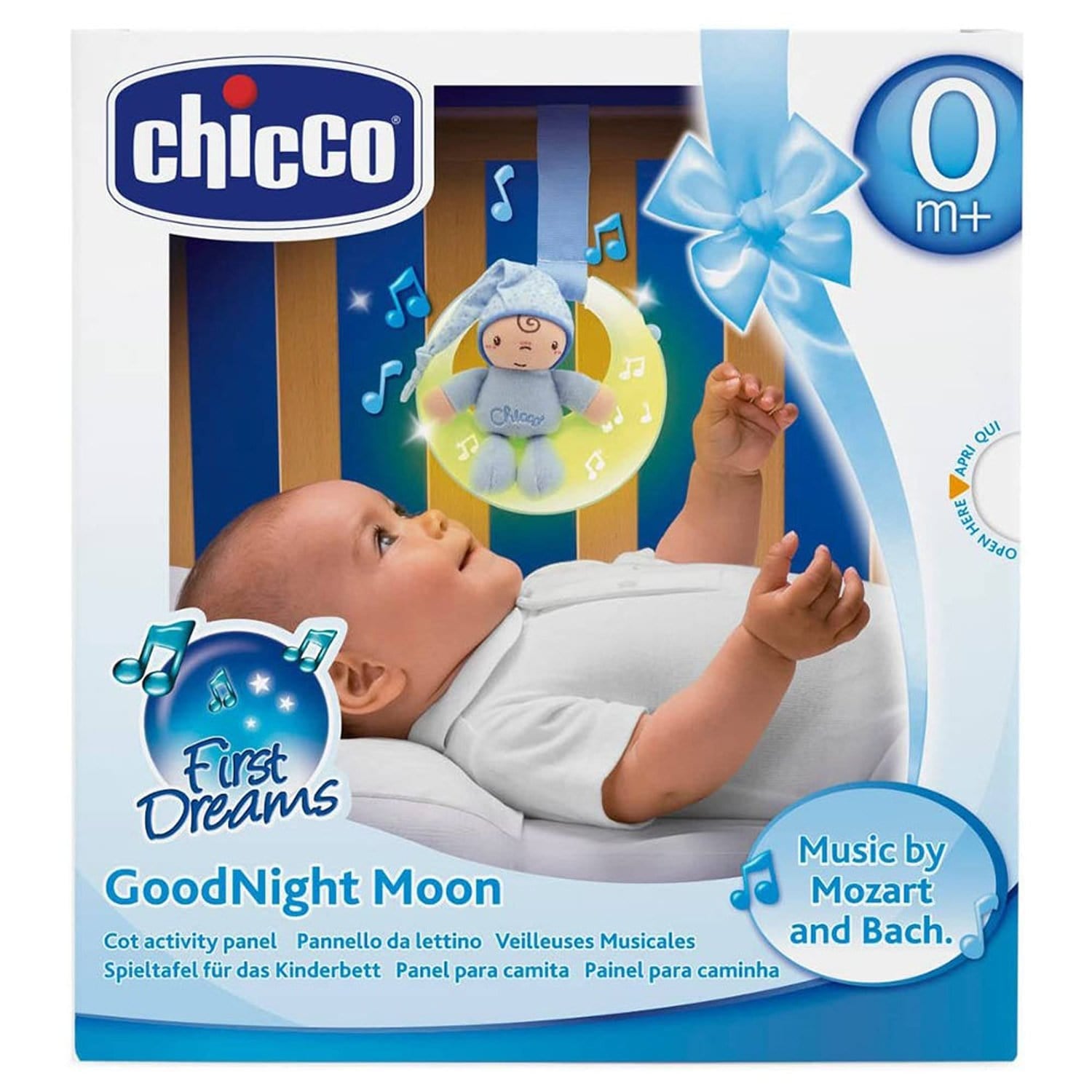 سرير أطفال CHICCO GOODNIGHT MOON COT PANEL 0M+ أزرق