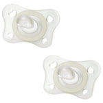 CHICCO PHYSIOFORMA MINI SOFT SILICONE SOOTHER 2-6M 2PCS GLOW IN THE DARK