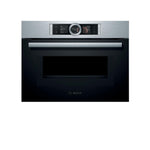 Bosch Series 8 Built-in Compact Oven With Microwave 60x45 cm, With 12 Heating Methods, CMG656BS1M"Min 1 year manufacturer warranty