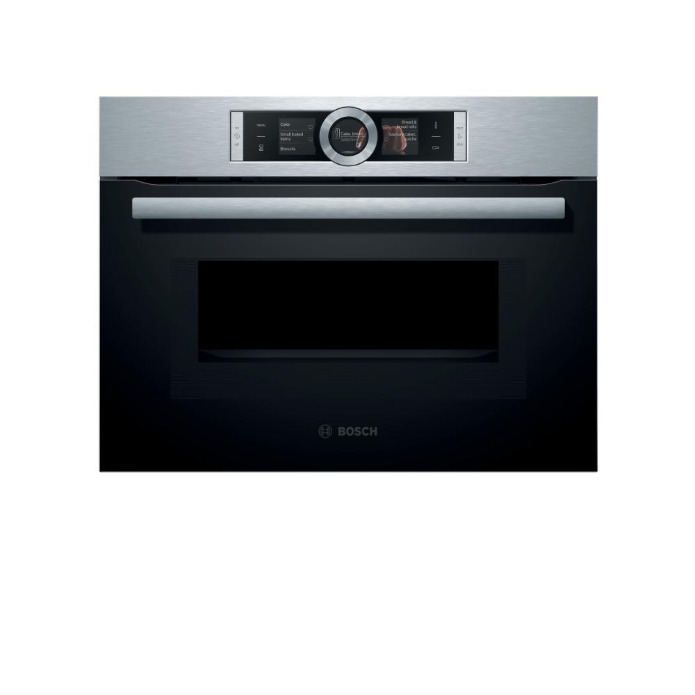 Bosch Series 8 Built-in Compact Oven With Microwave 60x45 cm, With 12 Heating Methods, CMG656BS1M