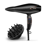 BABYLISS DIGITAL DRYER 2200W BLACK BRONZE SUPER IONIC DIFFUSER  FRIZZ CONTROL 3 HEAT 2 SPEED COOL SHOT TITANIUM CERAMIC SLIM NOZZLE - D665SDE