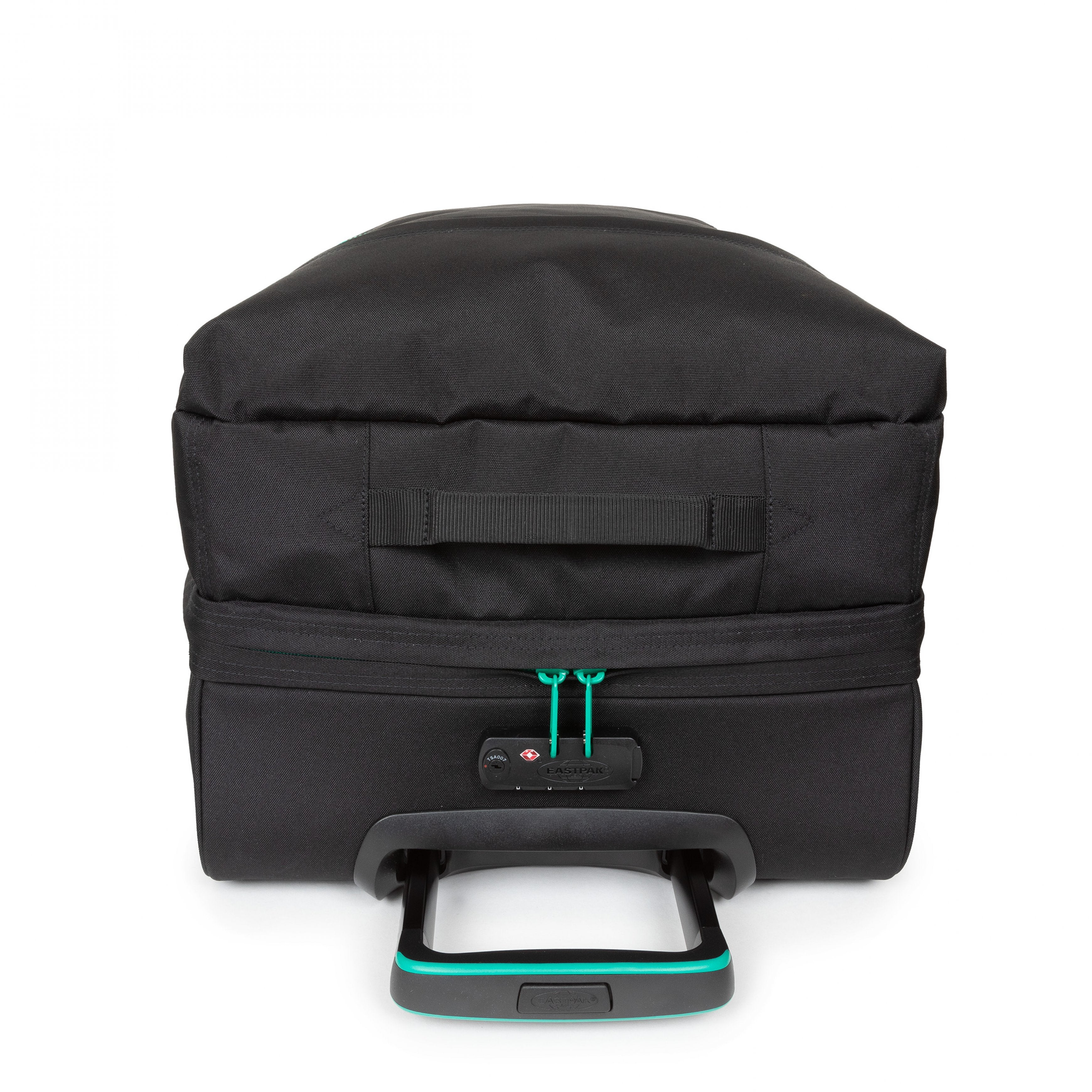 حقيبة سفر إيستباك ترانفرز إم كونتراست سترايب سوداء متوسطة الحجم بعجلات - EK00062L9J41