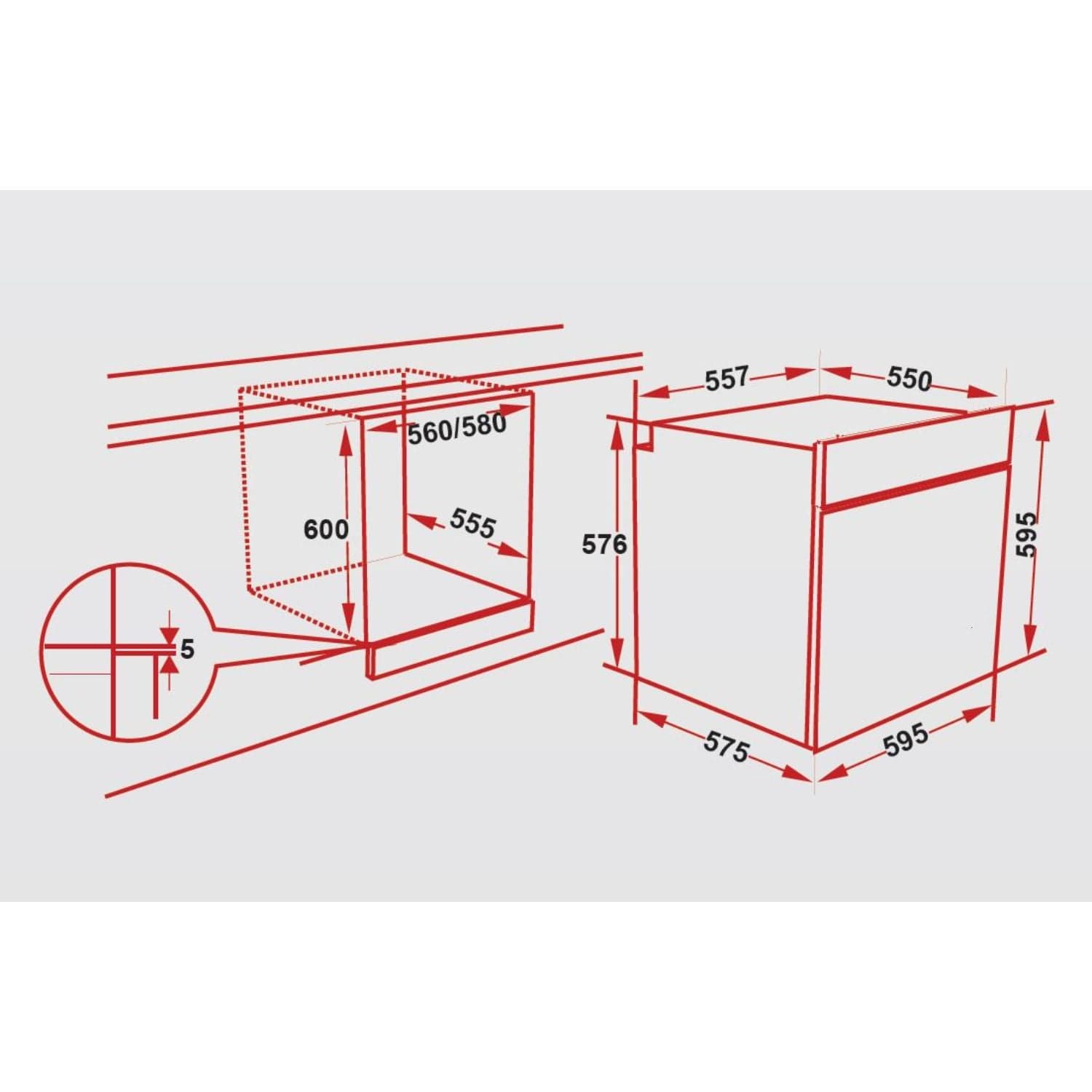 فرن كهربائي هوفر سعة 65 لتر