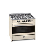 HOOVER 90X60 FULL GAS COOKER, CAST IRON -CREAM, HGC-M95G-01CR
