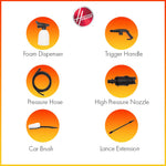 غسالة ضغط كهربائية هوفر بقوة 120 بار مع ملحقاتها