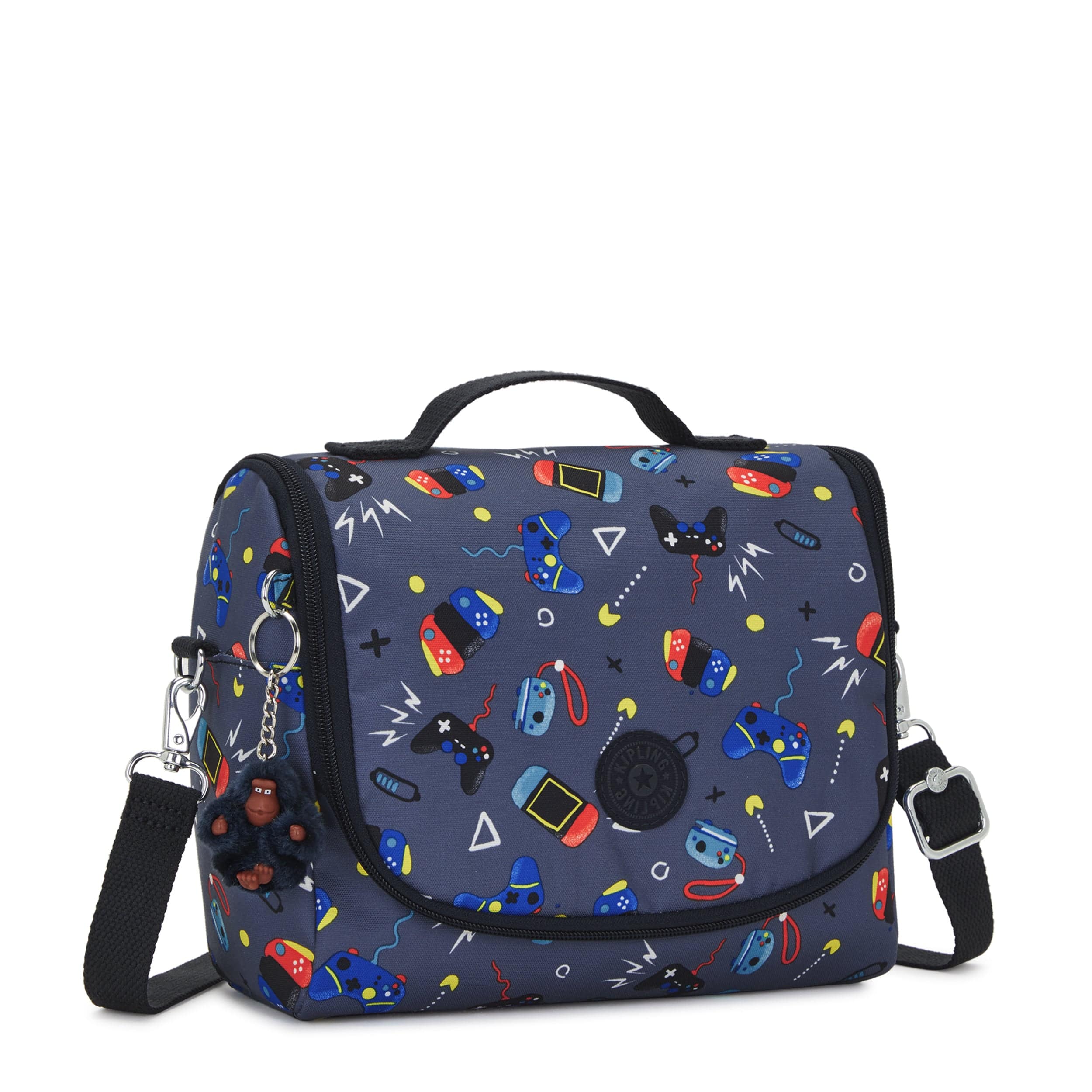 حقيبة غداء كبيرة للألعاب من كيبلينج نيو كيشيرو رمادية اللون مع جراب عربة C2I5749-T6T