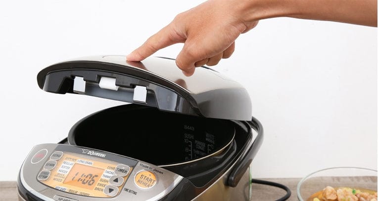 جهاز طهي الأرز الإلكتروني من زوجيروشي، سعة 1.0 لتر، لون بني من الفولاذ المقاوم للصدأ 