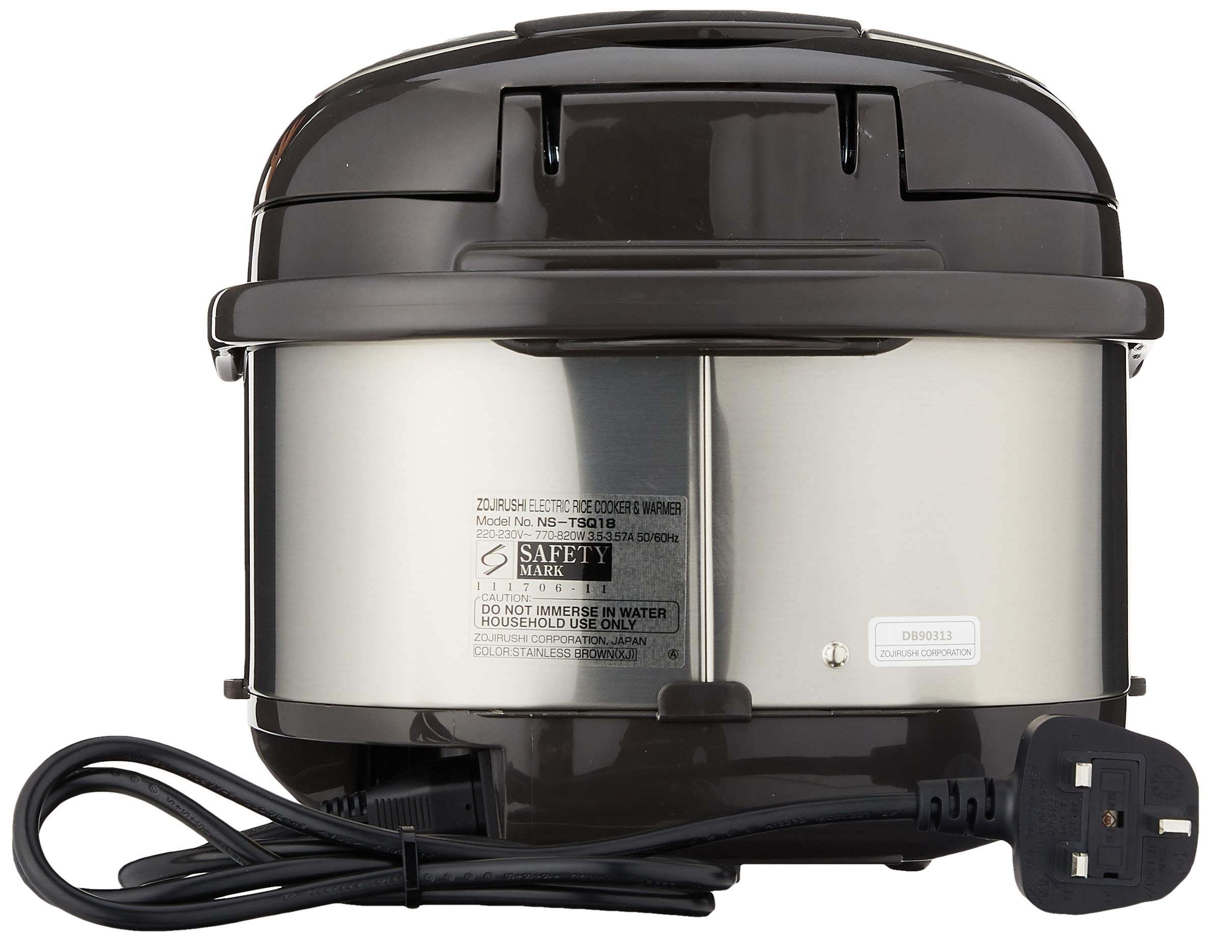 سخان أرز إلكتروني سعة 1.8 لتر، لون بني من الفولاذ المقاوم للصدأ