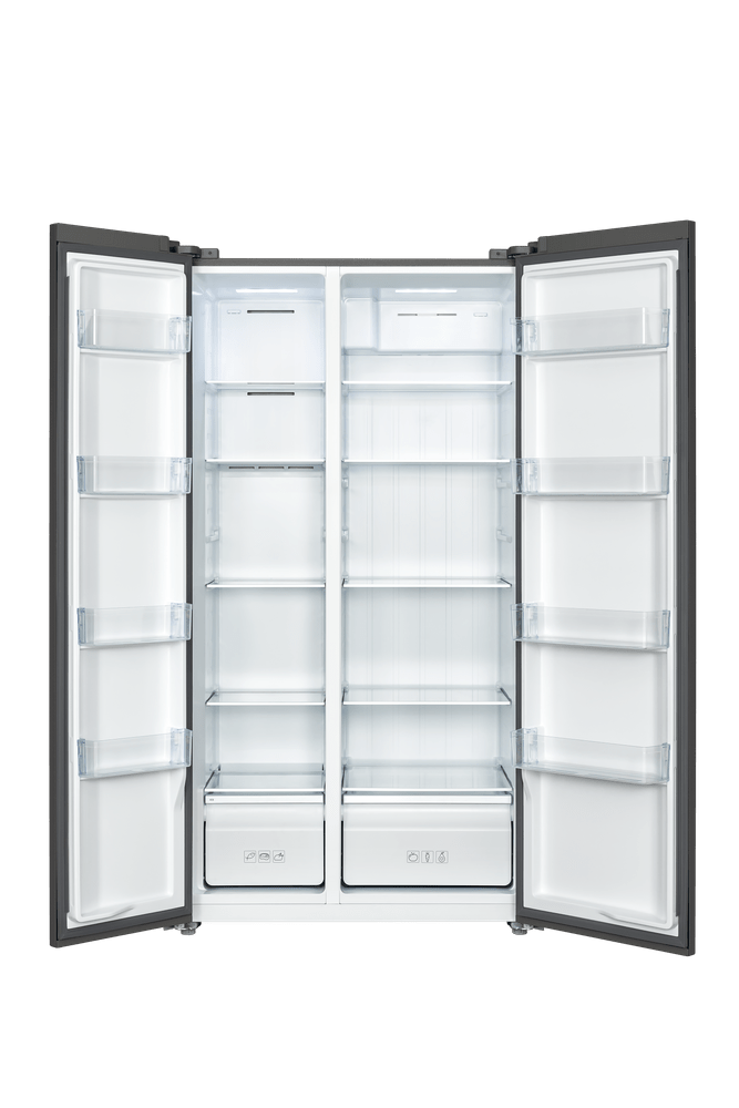 ثلاجة TCL جنبًا إلى جنب بضاغط عاكس من الفولاذ المقاوم للصدأ سعة 635 لترًا