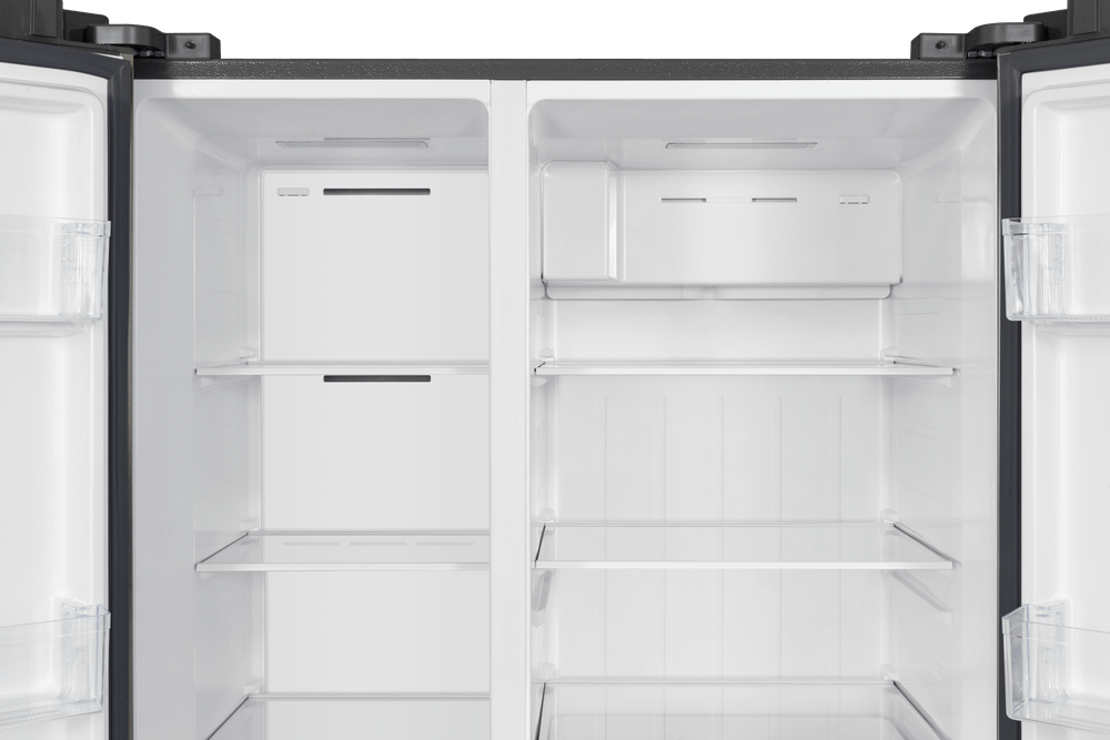 ثلاجة TCL جنبًا إلى جنب بضاغط عاكس من الفولاذ المقاوم للصدأ سعة 635 لترًا