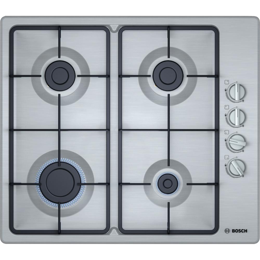 Bosch Series 2 Built-in Gas Hob 60 cm Stainless steel, PBP6C5B62M, 1 Year Manufacturer Warranty