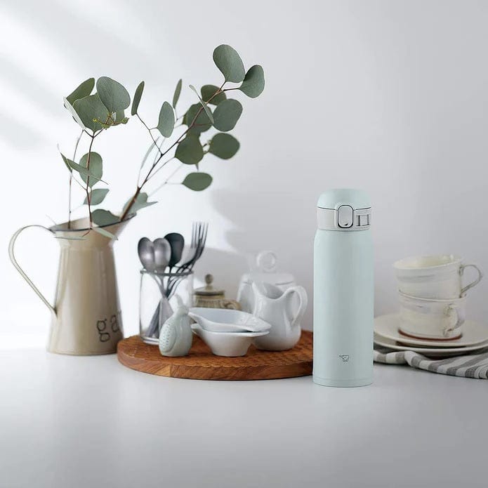 زجاجة مفرغة من الفولاذ المقاوم للصدأ من زويجروشي، سعة 0.48 لتر - رمادي ثلجي