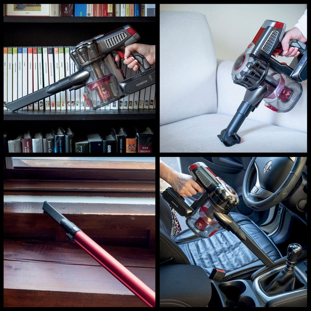 مكنسة كينوود اللاسلكية 2 في 1، عصا يدوية وعصا