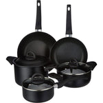 Tognana Grancuci Redstone Rock-In-Black Pot And Pan Set 8-Pieces