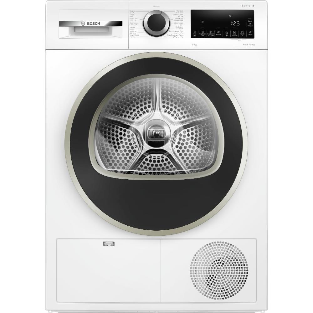 Bosch Series 4 Free-standing Heat Pump Tumble Dryer 9 kg, Auto Dry, Touch Control Buttons, WQG24200GC, 1 Year Manufacturer Warranty