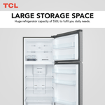 ثلاجة TCL ذات التركيب العلوي من الفولاذ المقاوم للصدأ سعة 550 لترًا
