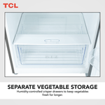 ثلاجة TCL ذات التركيب العلوي من الفولاذ المقاوم للصدأ سعة 550 لترًا