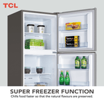 ثلاجة TCL ذات التركيب العلوي من الفولاذ المقاوم للصدأ سعة 324 لترًا