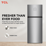 ثلاجة TCL ذات التركيب العلوي من الفولاذ المقاوم للصدأ سعة 550 لترًا