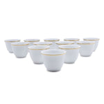 Dankotuwa Line Cawa Cup - White and Gold, Set of 12 - CAW12 - Jashanmal Home