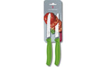 VICTORINOX SWISS CLASSIC 2PIECES TOMATO & TABLE PARING KNIFE WAVY EDGE GREEN NYLON HANDLE BLADE 11CM  - 6.7836.L114B